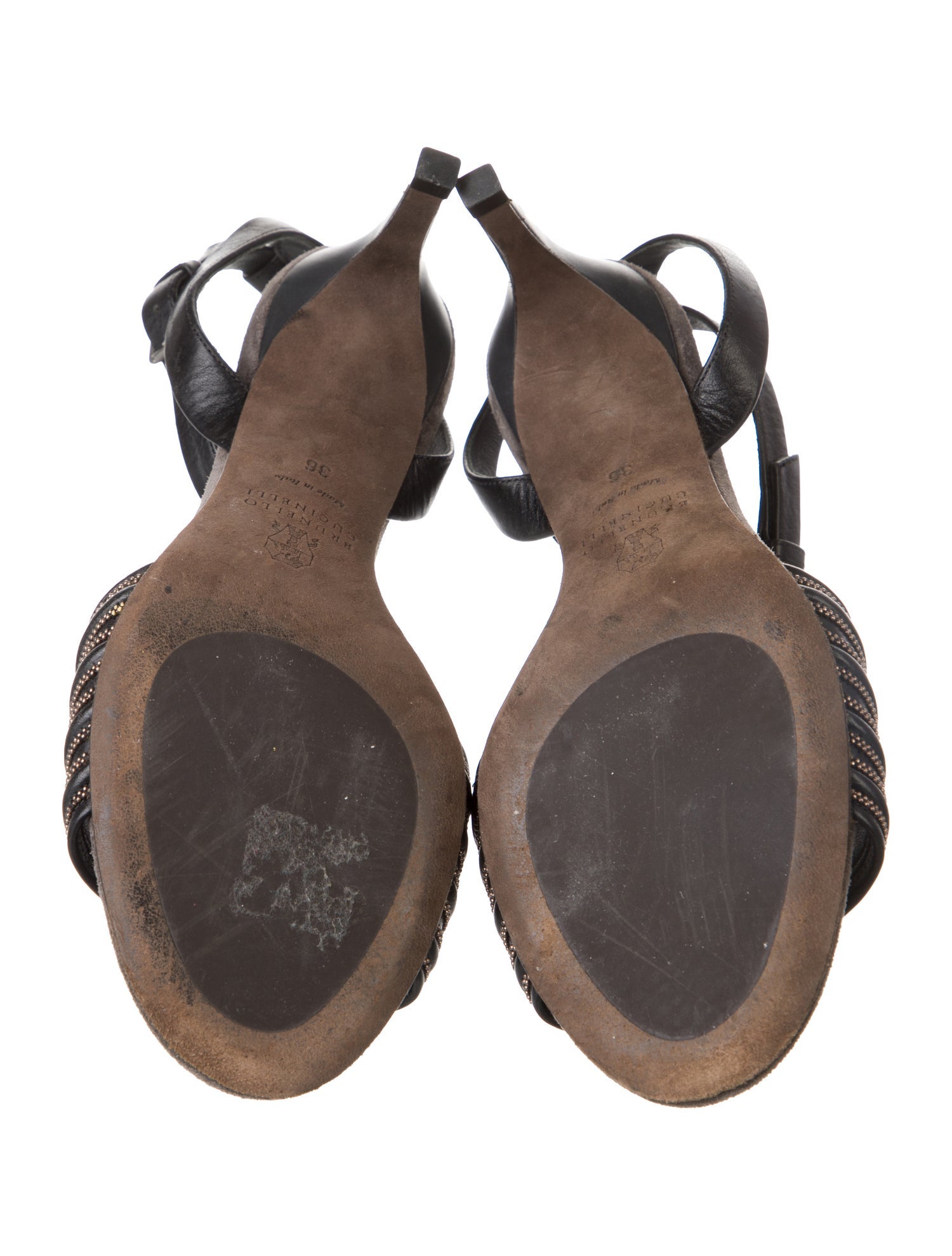 Brunello Cucinelli Suede Beaded Accents Sandals